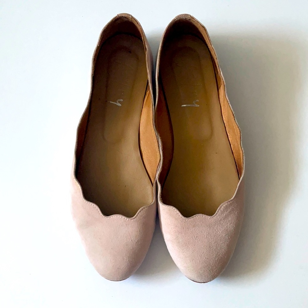 FS/NY French sole scalloped flats